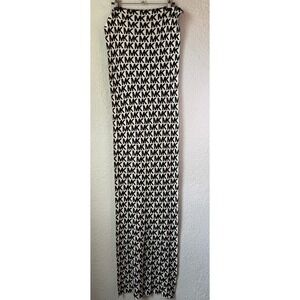 MICHAEL KORS MK Logo Print Scarf Wrap Shawl Black White